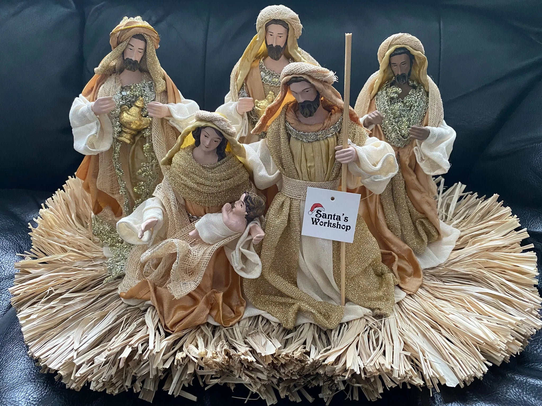 20.5" (Approx.) Gold Nativity Set with Manger – 53 cm Wide