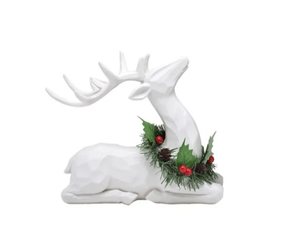White Sitting Reindeer
