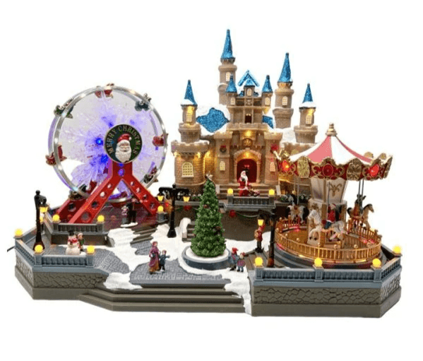 LED Christmas Castle Fairground Musical Village