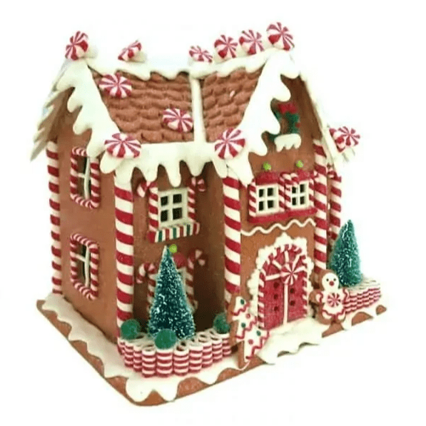 LED Gingerbread Family House