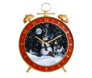 Red LED Snowman Clock