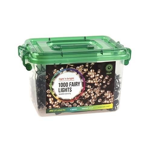 1000 Warm White Solar Fairy Lights – 49M Lit Length