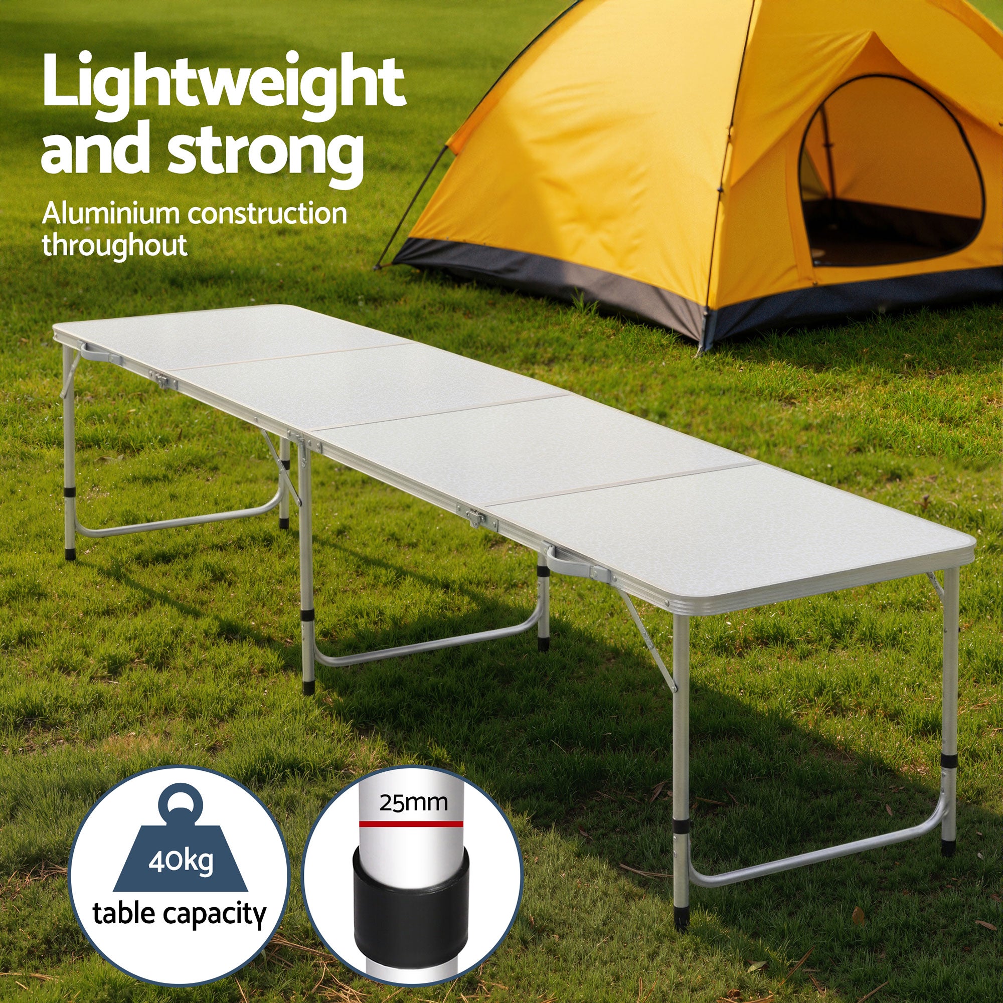 Weisshorn 7pc Folding Camping Table & Chairs Set β Aluminium