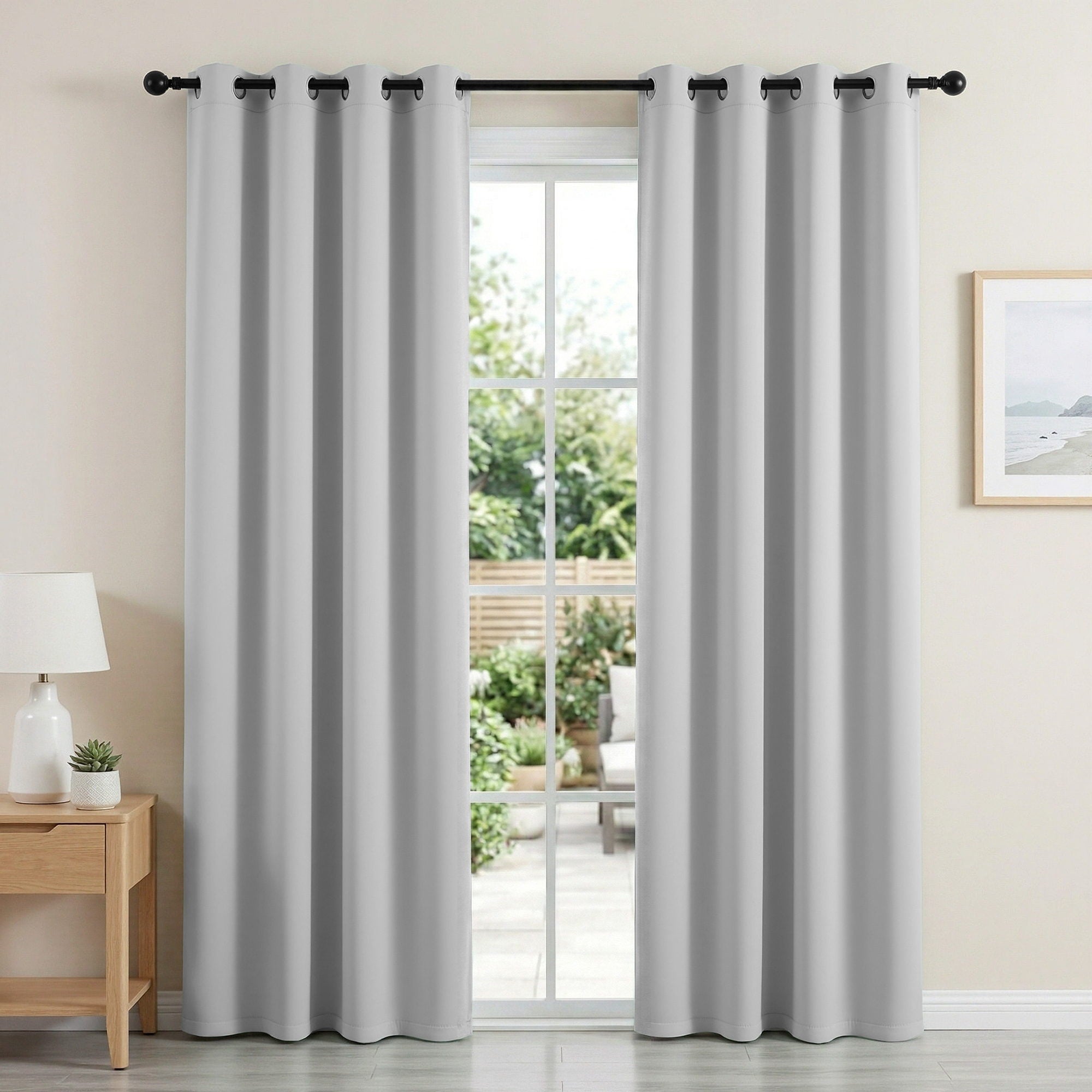 Artiss Blockout Curtains 2 Pack 132x213cm – Thermal Insulated Eyelet Drapes Grey