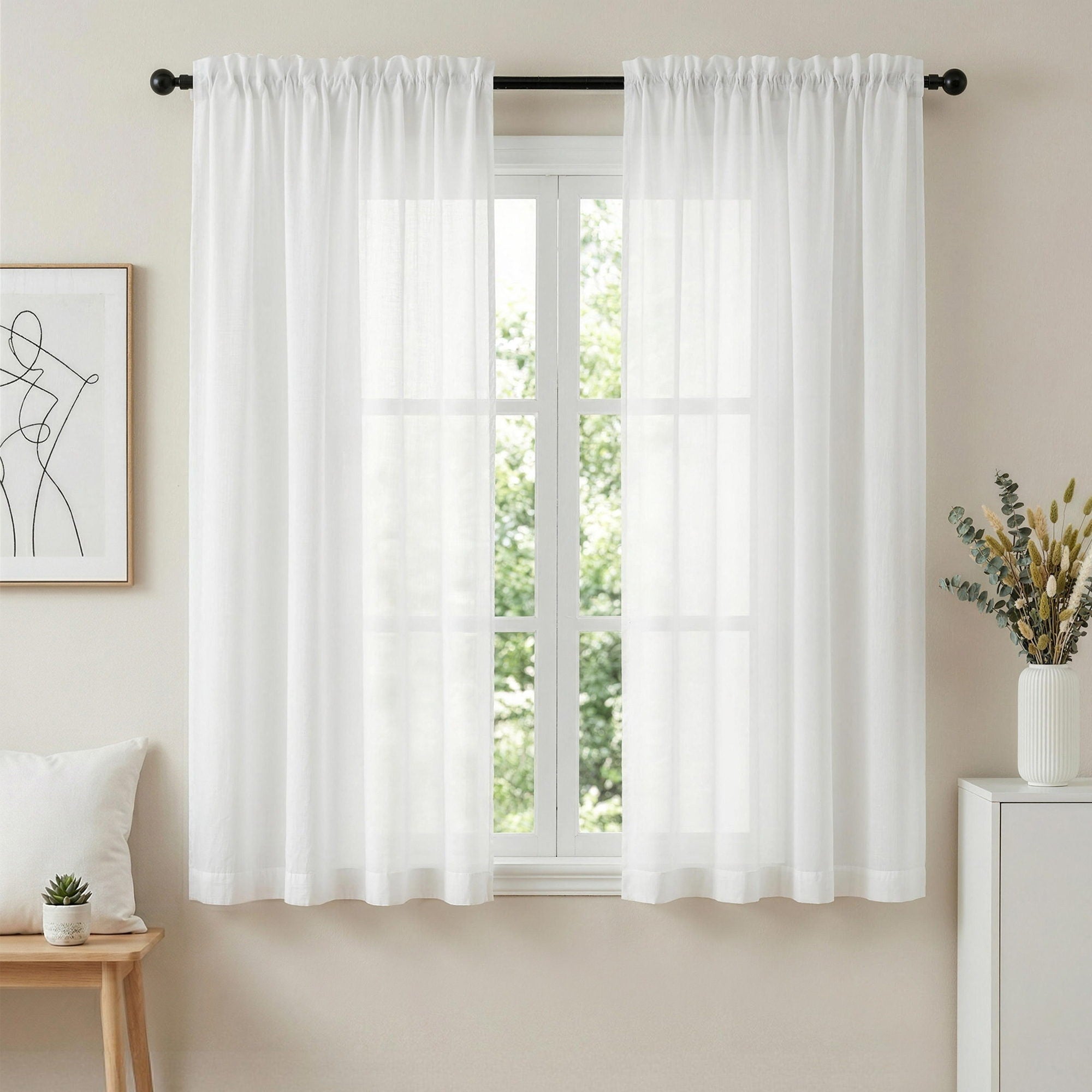 Artiss Blockout Curtains 2 Pack 132x160cm – Light Filtering Rod Pocket Drapes