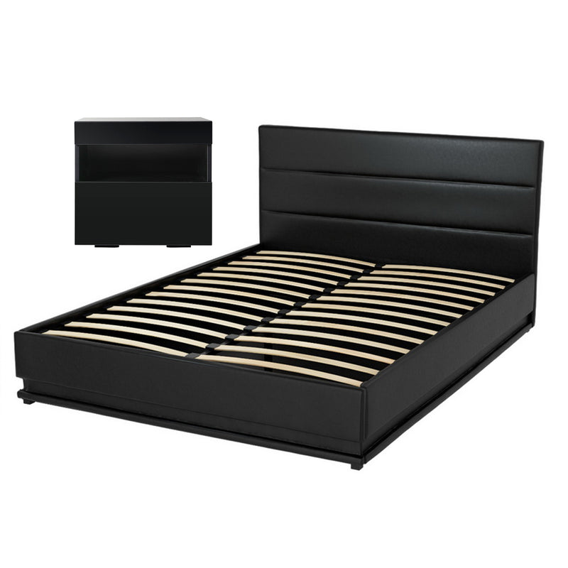 Double Bed Frame & Bedside Set