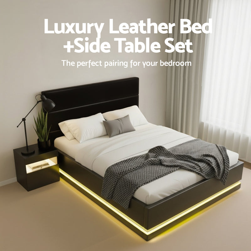 Double Bed Frame & Bedside Set