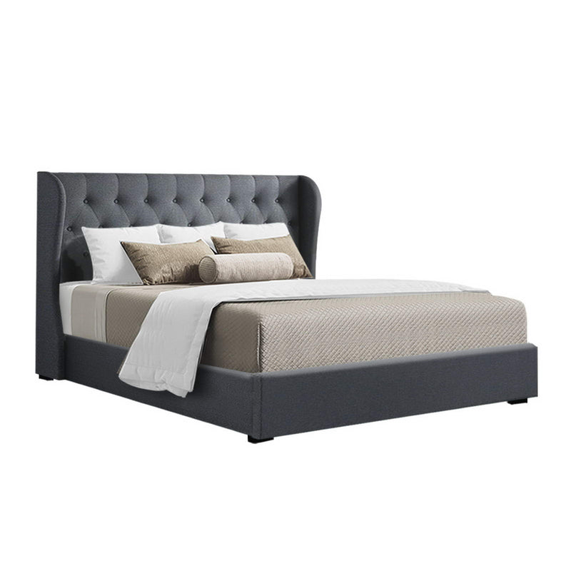 ISSA King Size Gas Lift Bed Frame – Charcoal