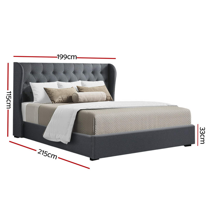 ISSA King Size Gas Lift Bed Frame – Charcoal