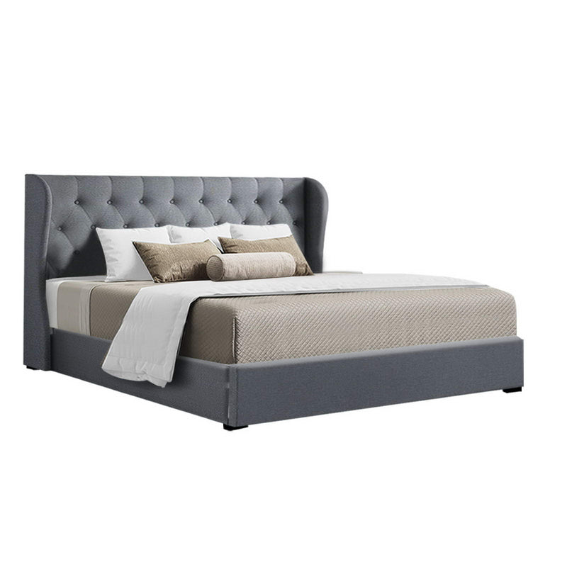 ISSA King Size Gas Lift Bed Frame – Grey