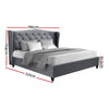 PIER King Size Grey Upholstered Bed Frame