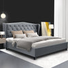 PIER King Size Grey Upholstered Bed Frame