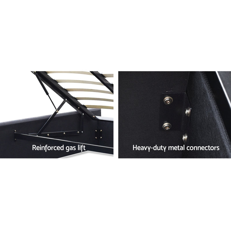 King Single Gas Lift Bed Frame with 36cm Giselle Mattress – Grey