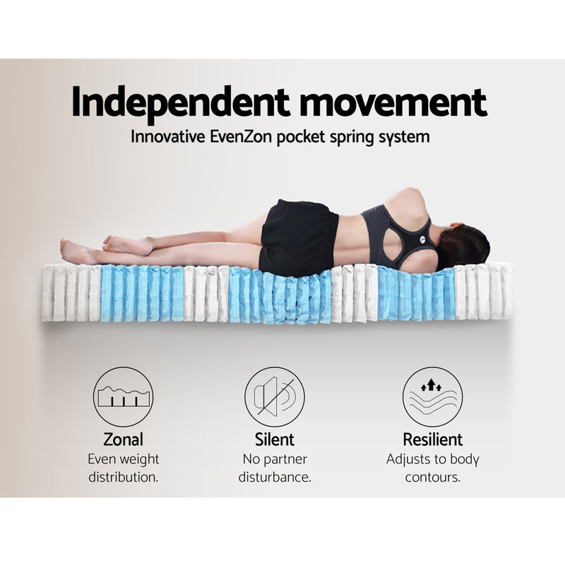 King Single Gas Lift Bed Frame with 36cm Giselle Mattress – Grey