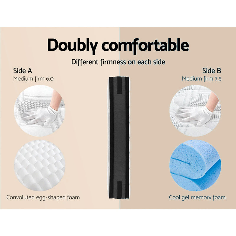 King Single Gas Lift Bed Frame with 36cm Giselle Mattress – Grey