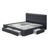 AVIO Queen Size Bed Frame with 4 Drawers – Charcoal