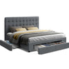 AVIO Queen Size Bed Frame with 4 Drawers – Grey