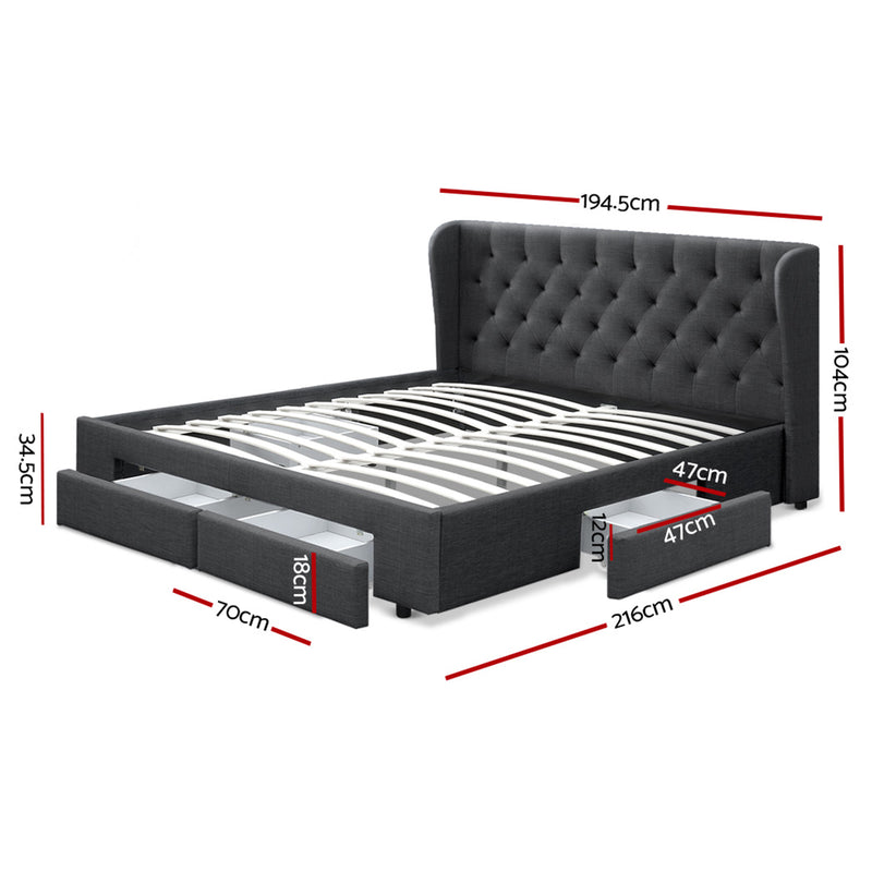 MILA King Bed Frame with Storage