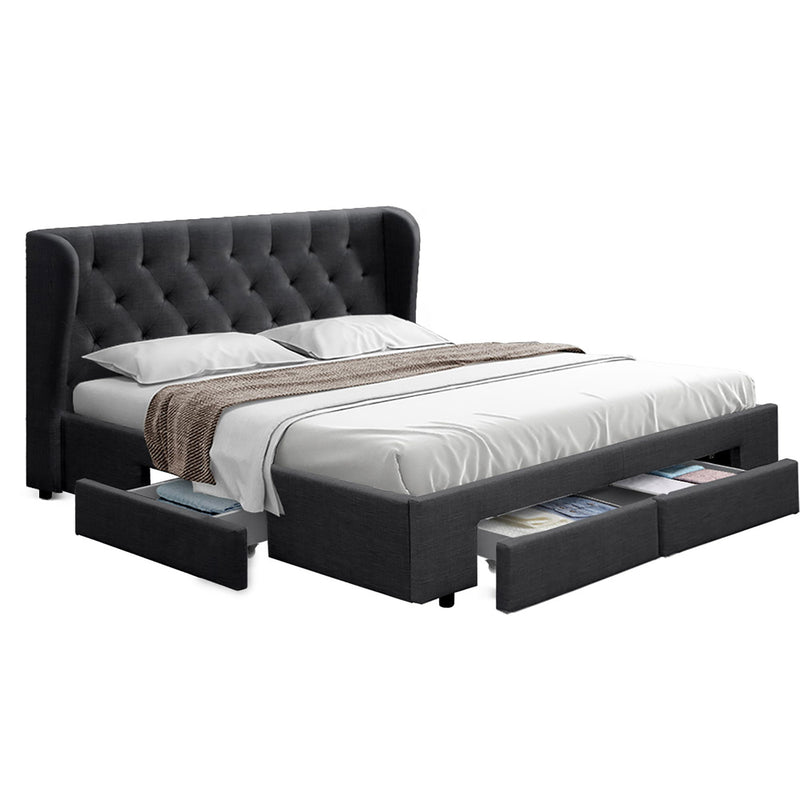 MILA Queen Bed Frame with Storage Drawers