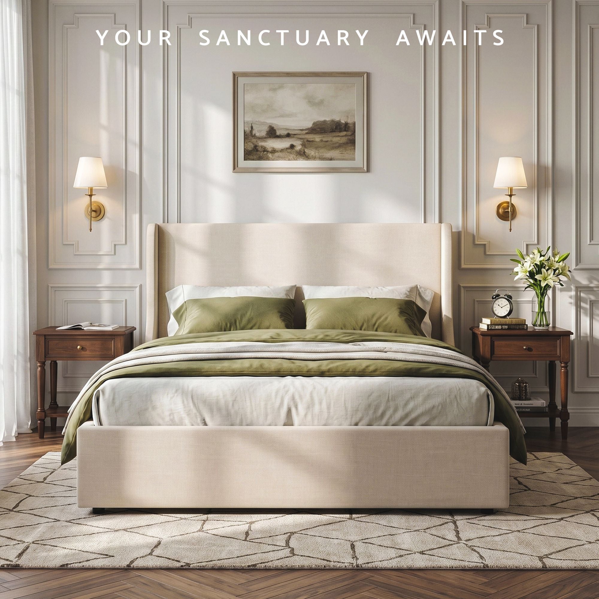 Artiss King Upholstered Bed Frame with 3 Storage Drawer