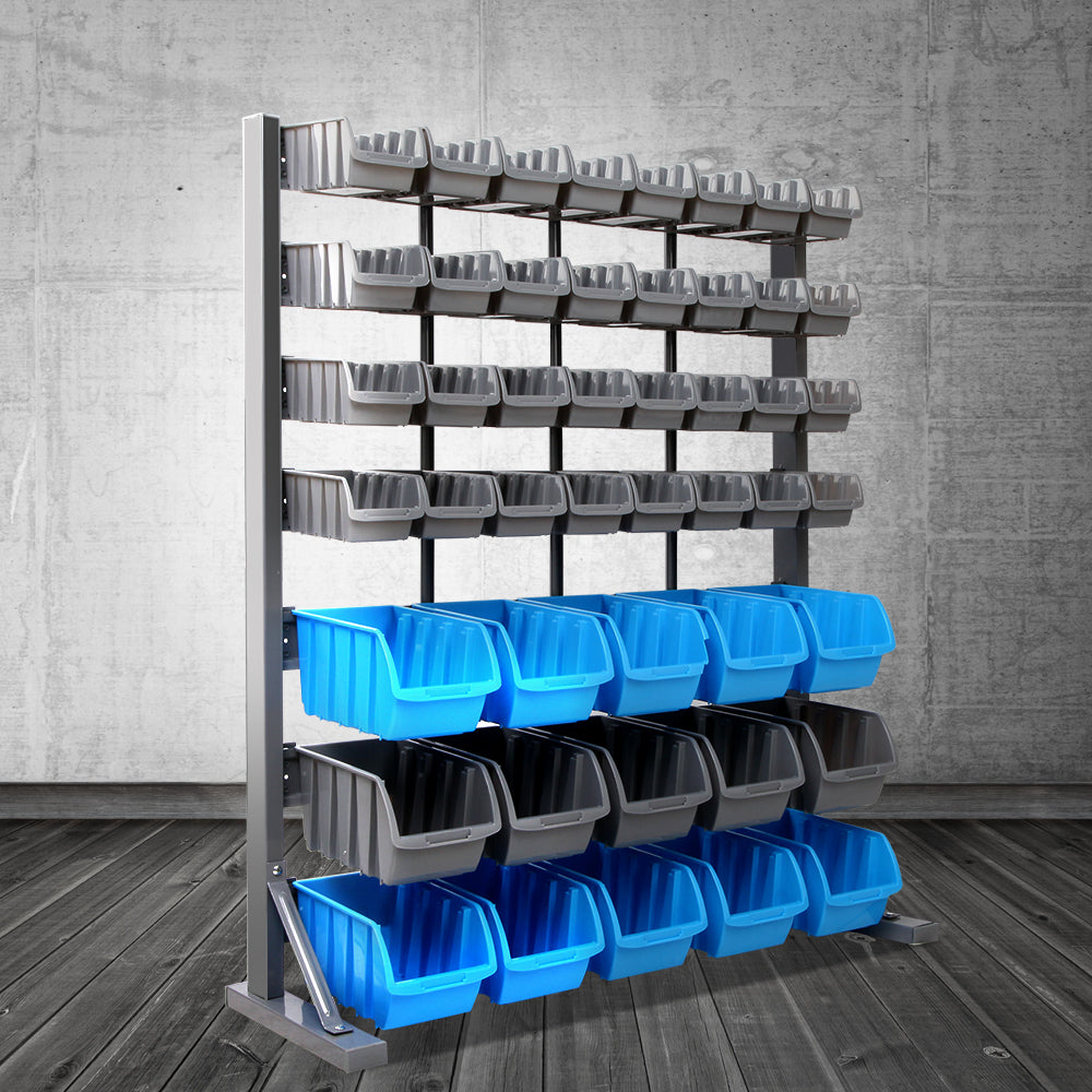 47-Bin Free-Standing Storage Rack – Steel Organiser Stand