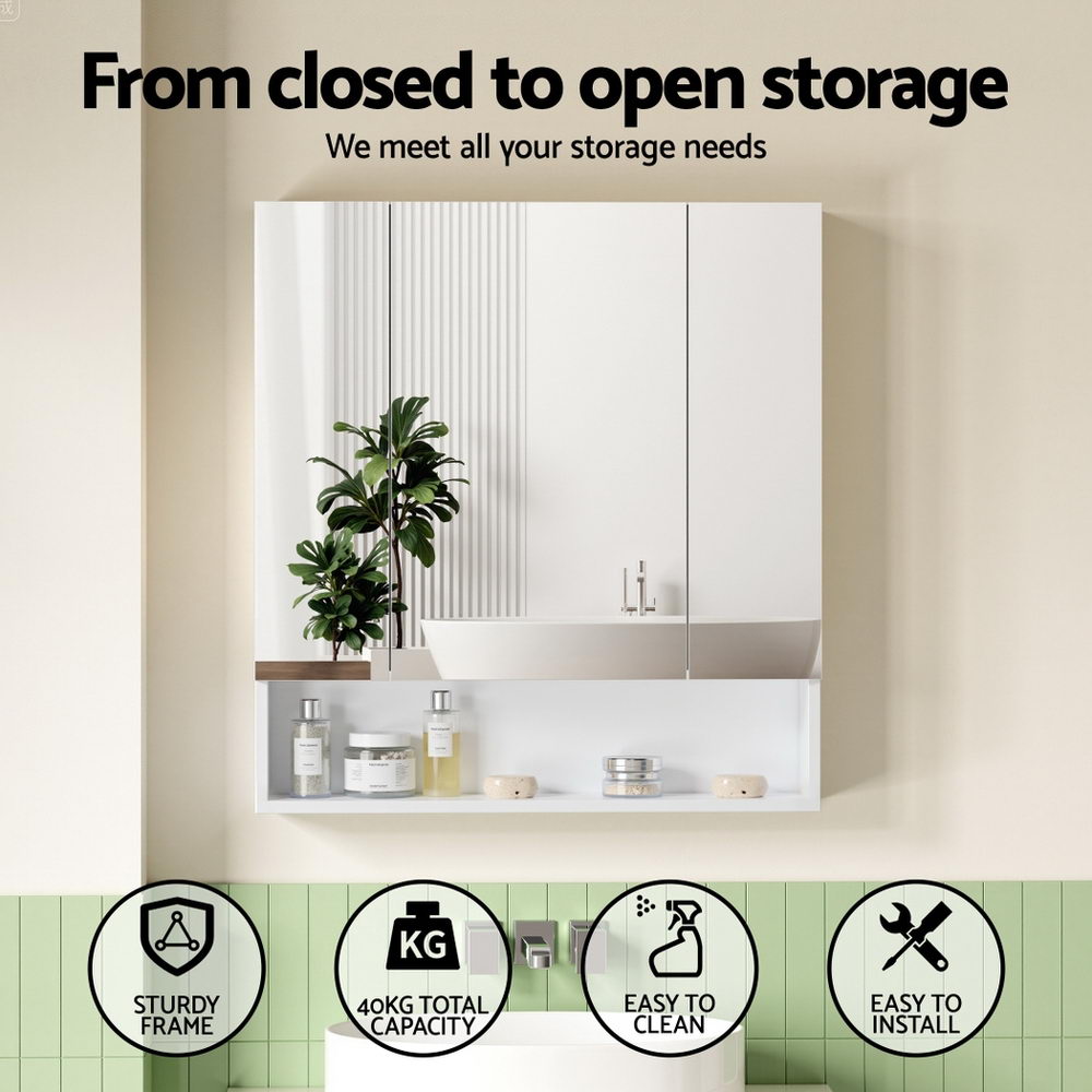 Cefito 700x750mm Wall-Hung Bathroom Mirror Cabinet β White