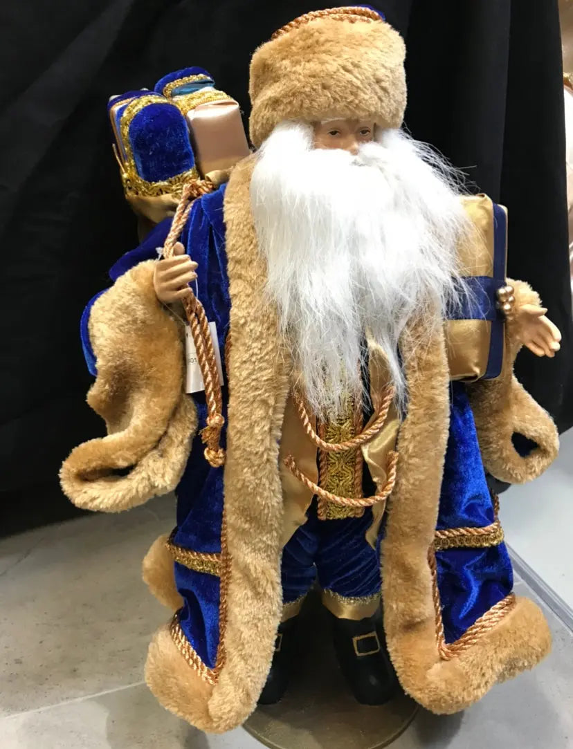 20" (52 cm) Blue Velvet Standing Santa Claus
