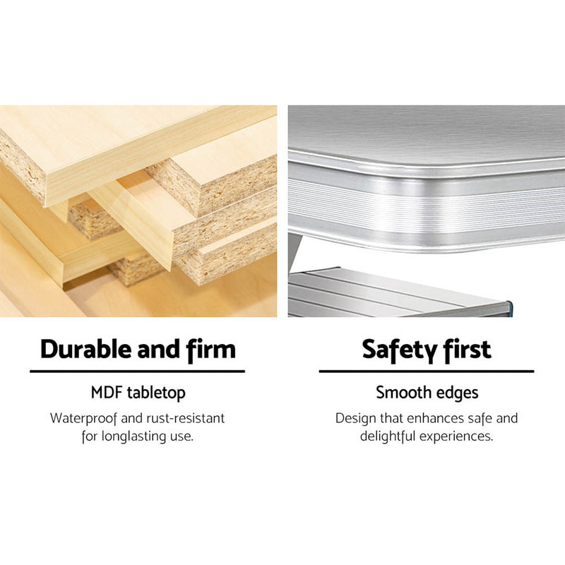 Folding Camping Table with 2 Benches