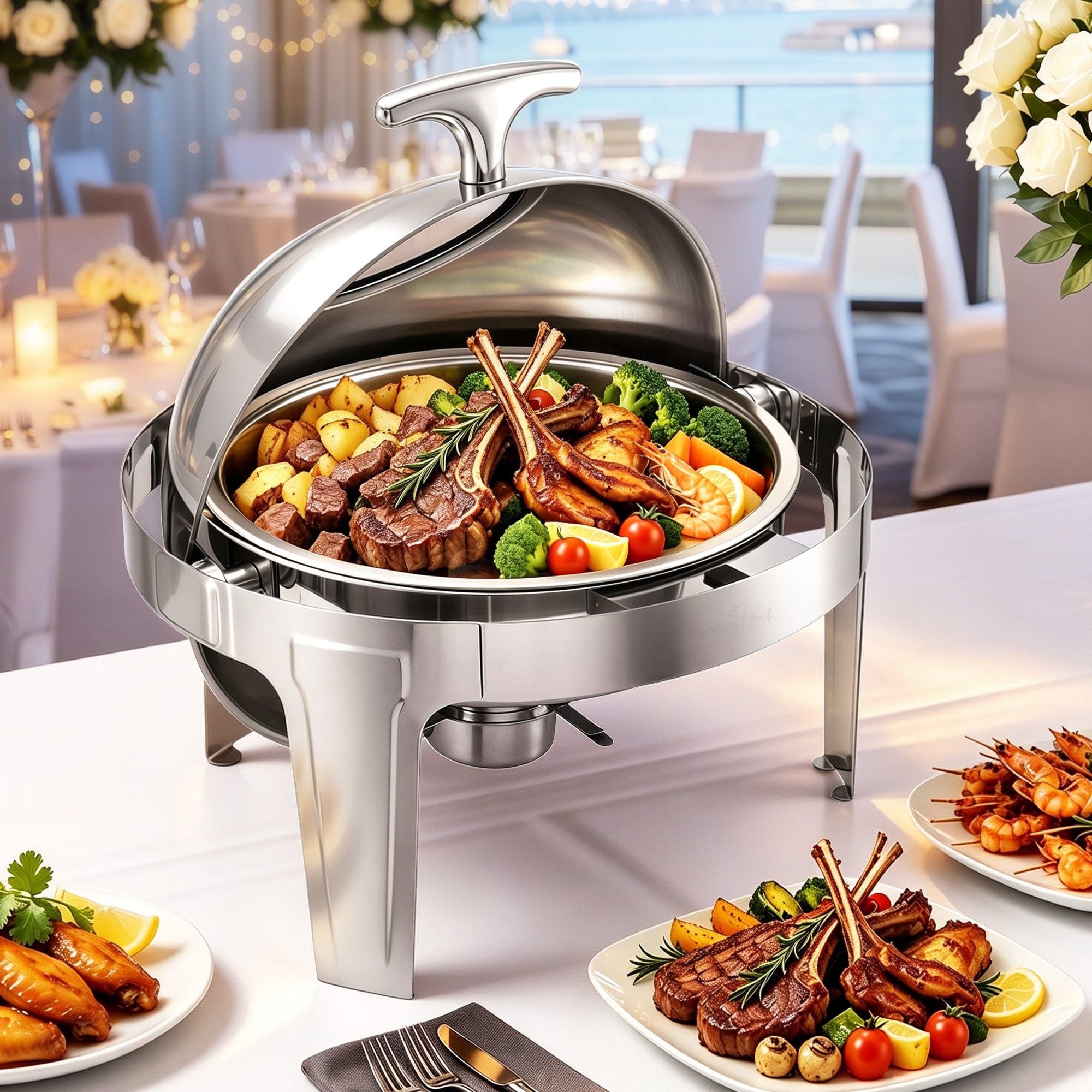 5-Star Chef 9L Round Chafing Dish Buffet Food Warmer
