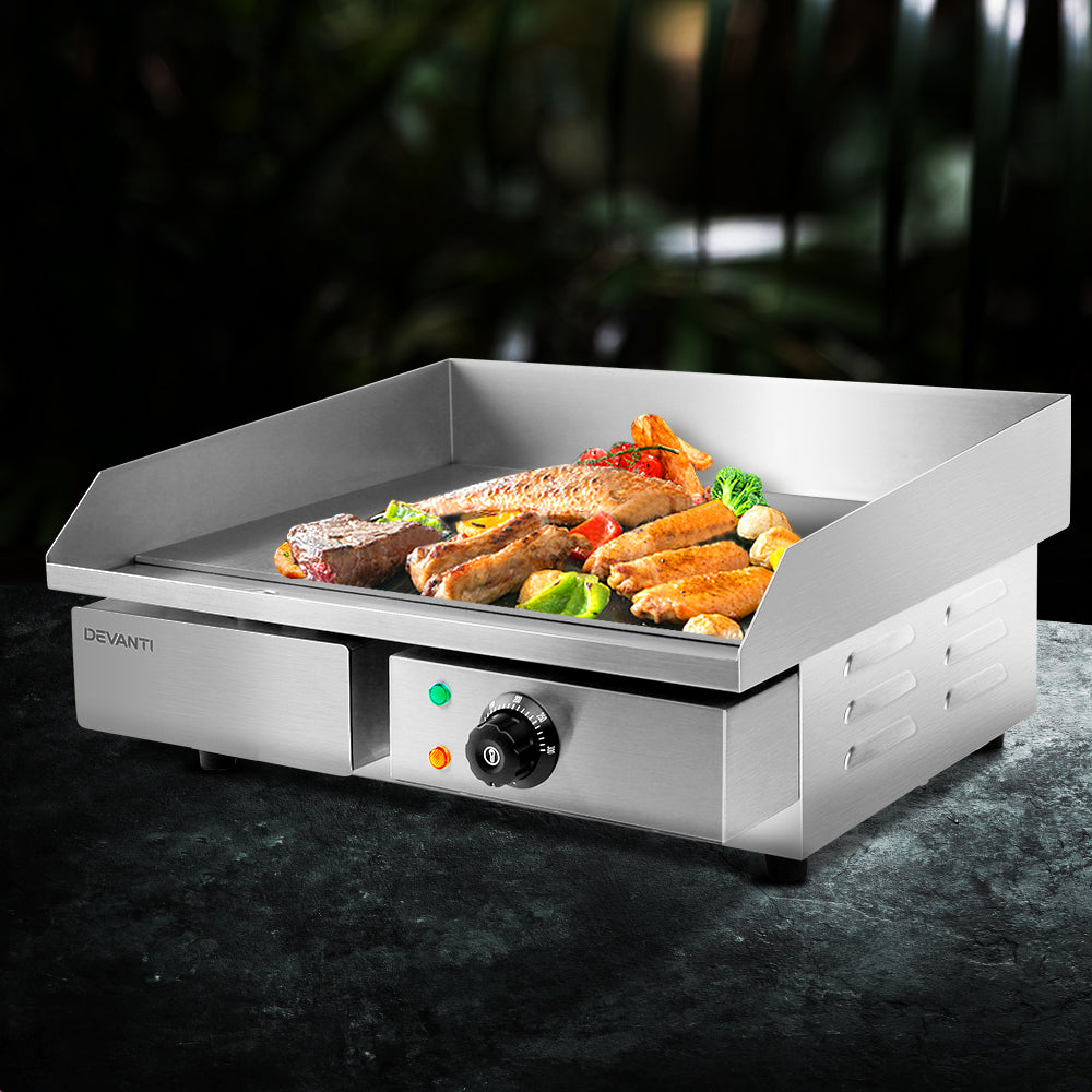 Commercial Electric Griddle 55cm Grill Plate 3000W