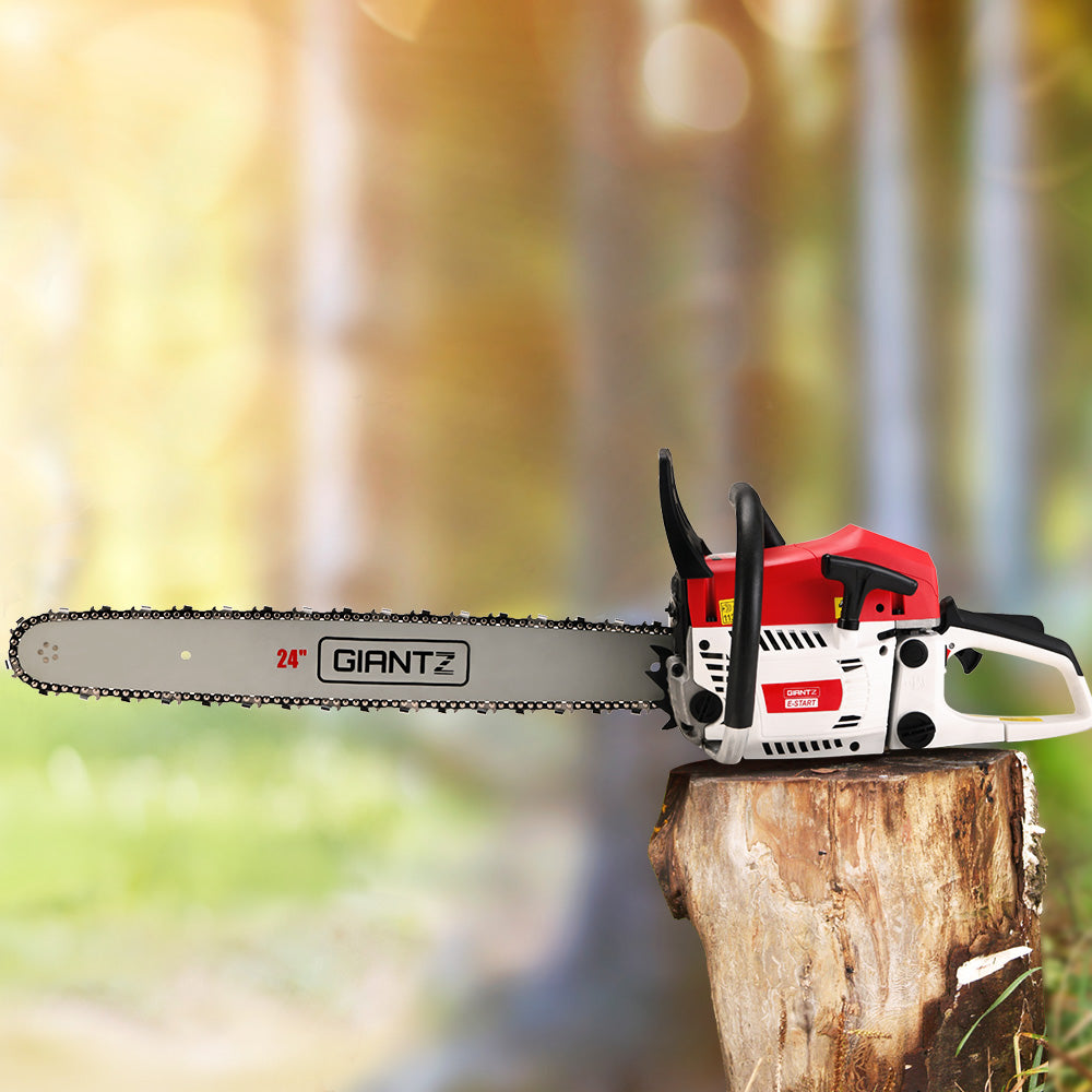 Giantz 62CC Petrol Chainsaw β 24" Bar, E-Start