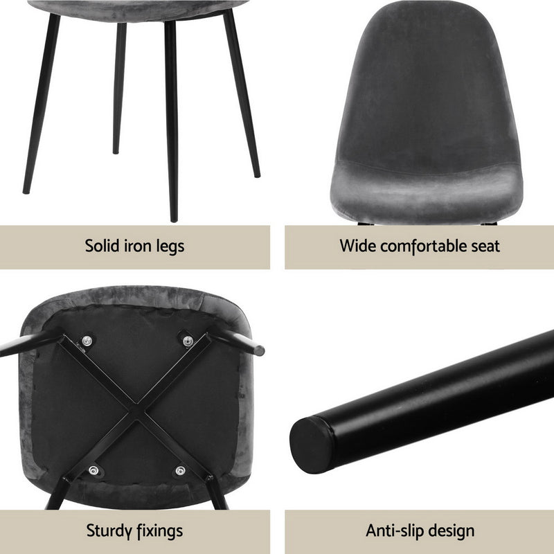 5-Piece Dining Set – Marble Grey