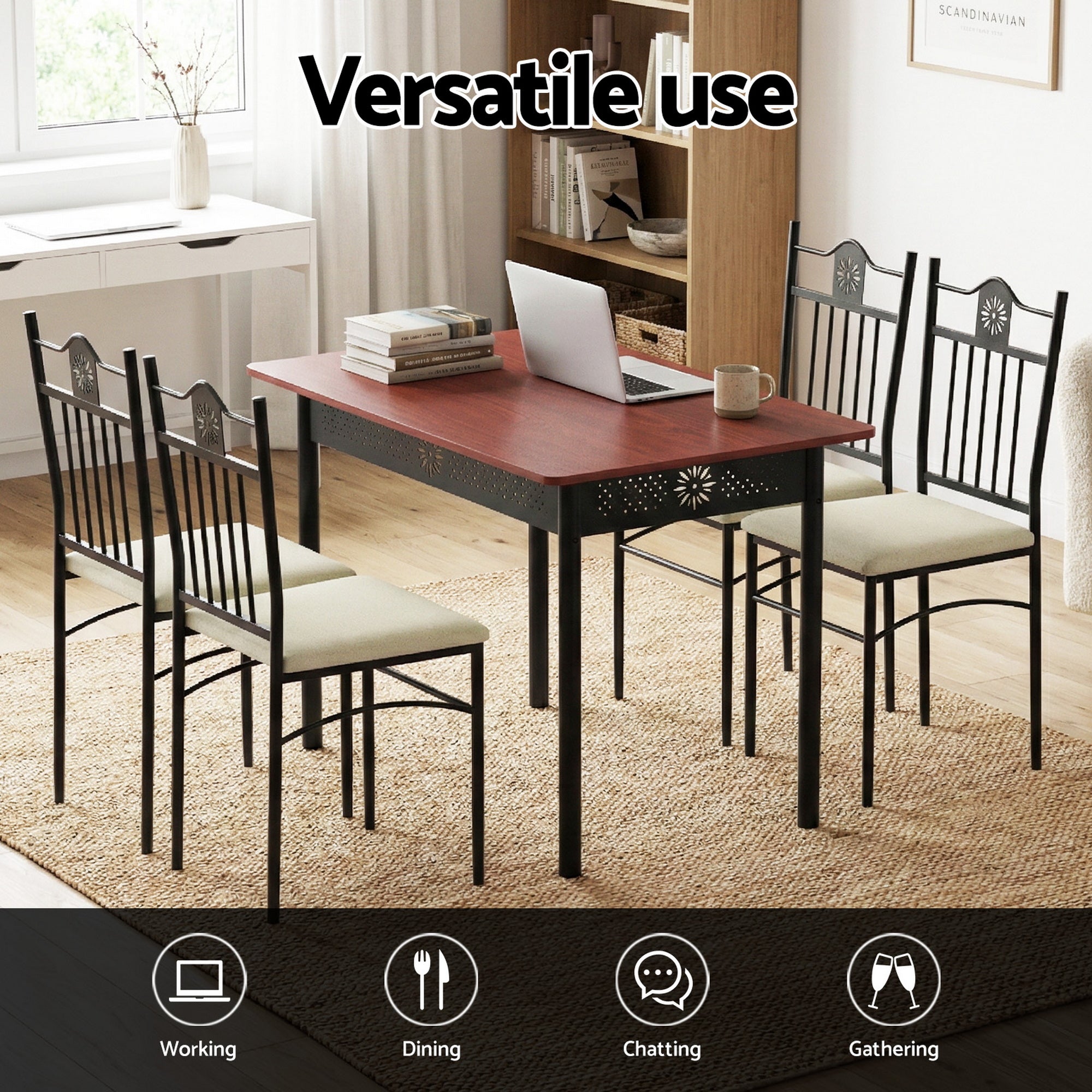 Artiss 5-Piece Upholstered Dining Set