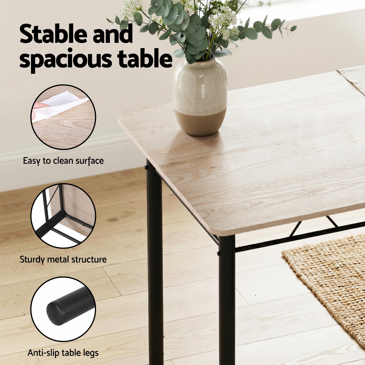 Artiss 5-Piece Dining Set β Modern Oak