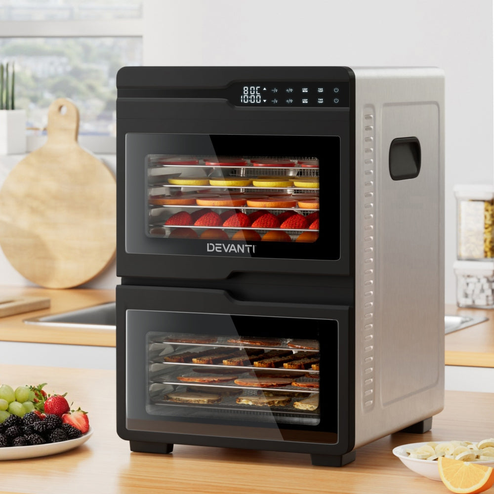 Devanti 12 Tray Stainless Steel Food Dehydrator Dryer