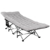 Folding Bed With Mattress Heavy Duty Grey 185CM