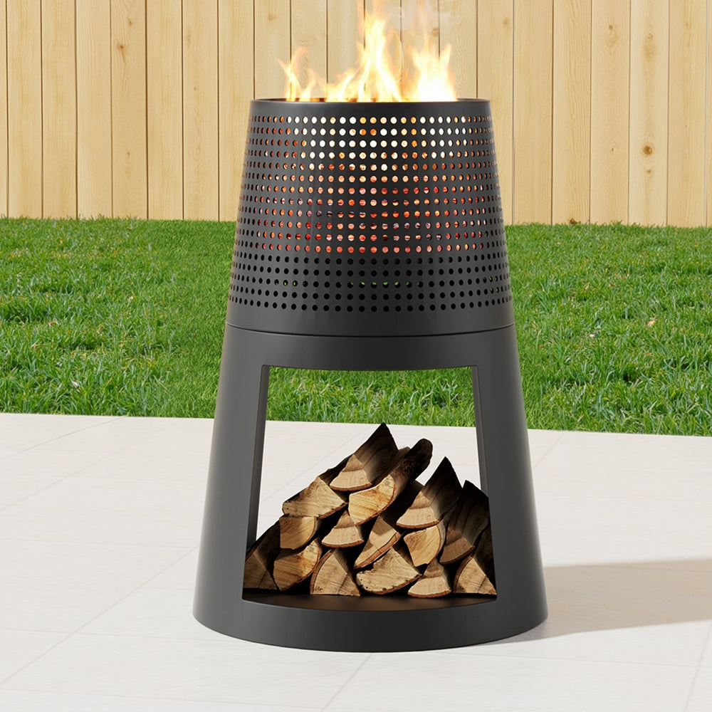 Grillz Deep Bowl Fire Pit – Iron Outdoor Fireplace