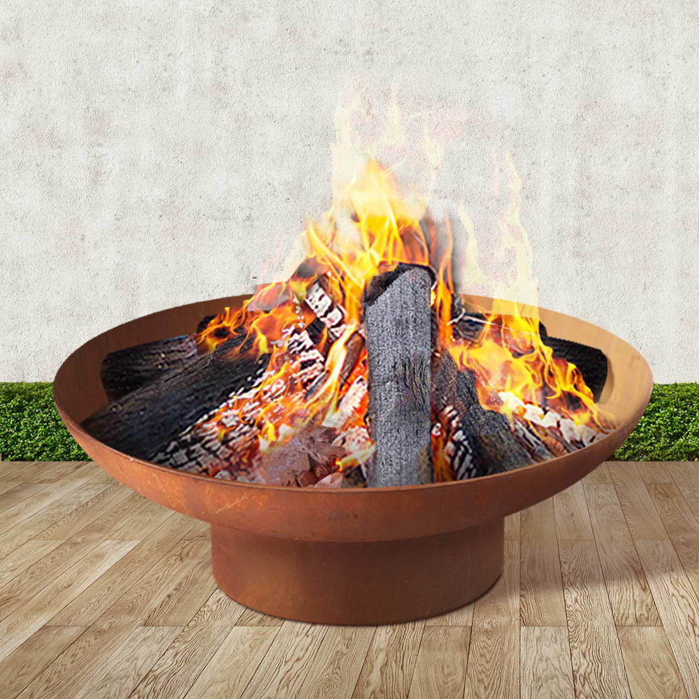 Grillz 70cm Cast Iron Fire Pit Bowl – Rustic