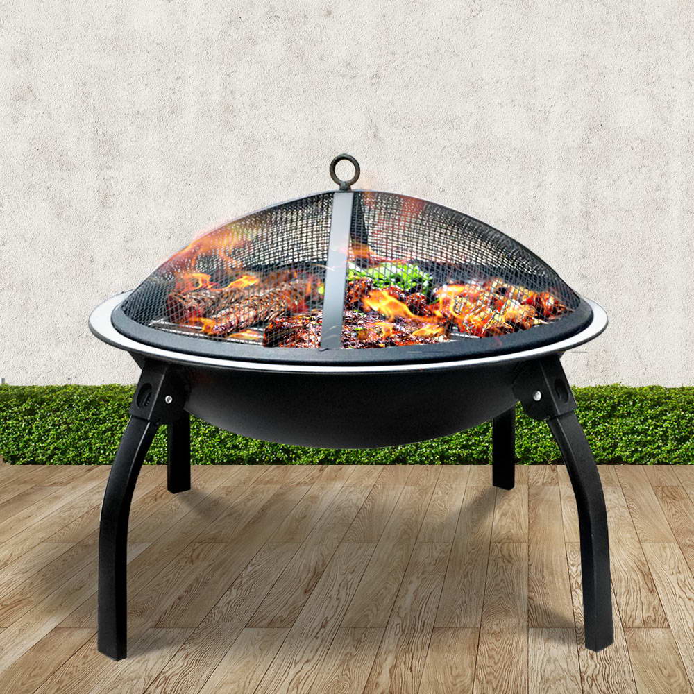 Portable Fire Pit BBQ Charcoal Smoker 22"