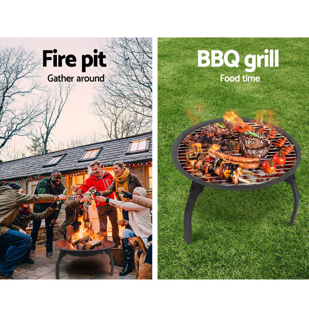 Portable Fire Pit BBQ Charcoal Smoker 22"