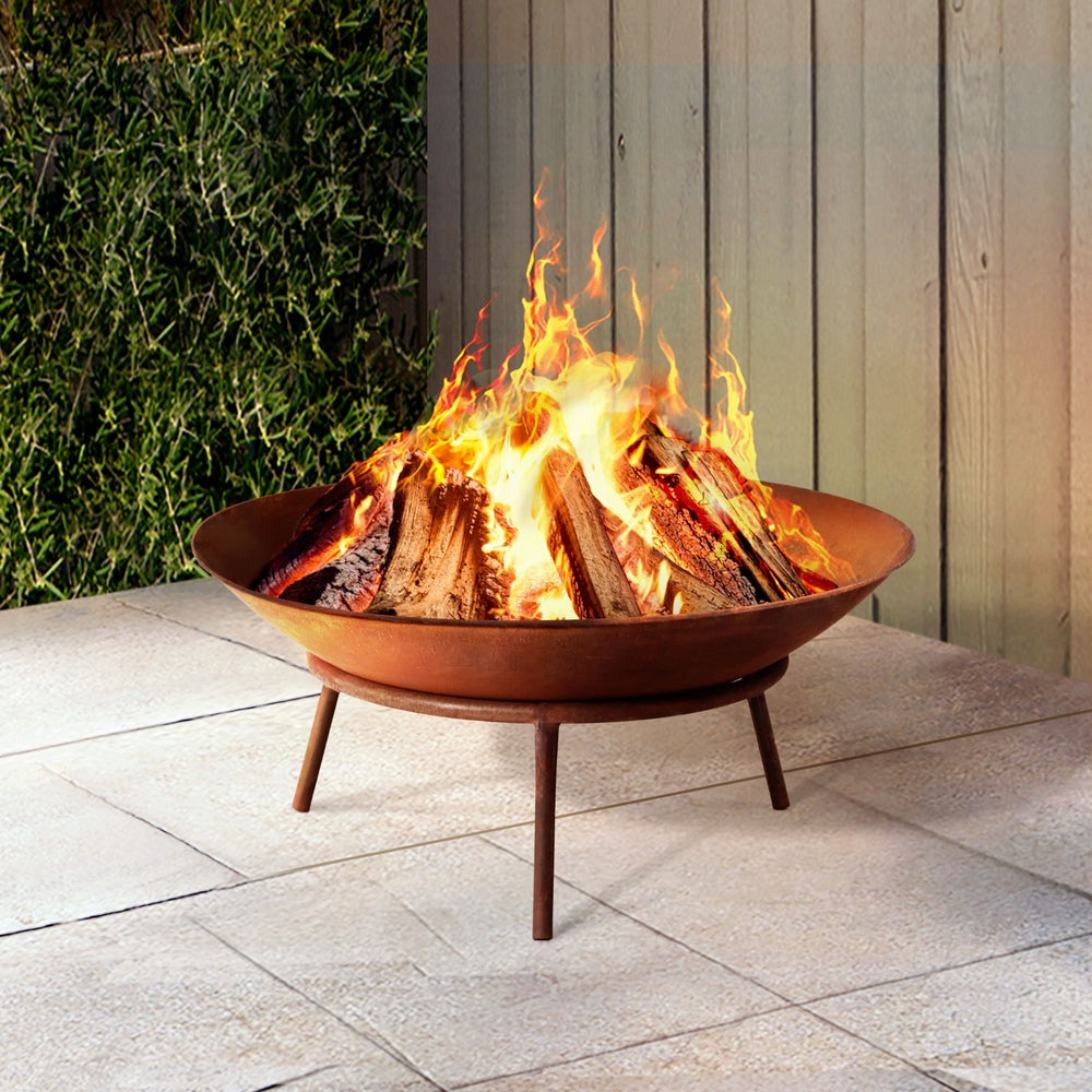 Grillz 56cm Rustic Fire Pit Bowl – Outdoor Heating