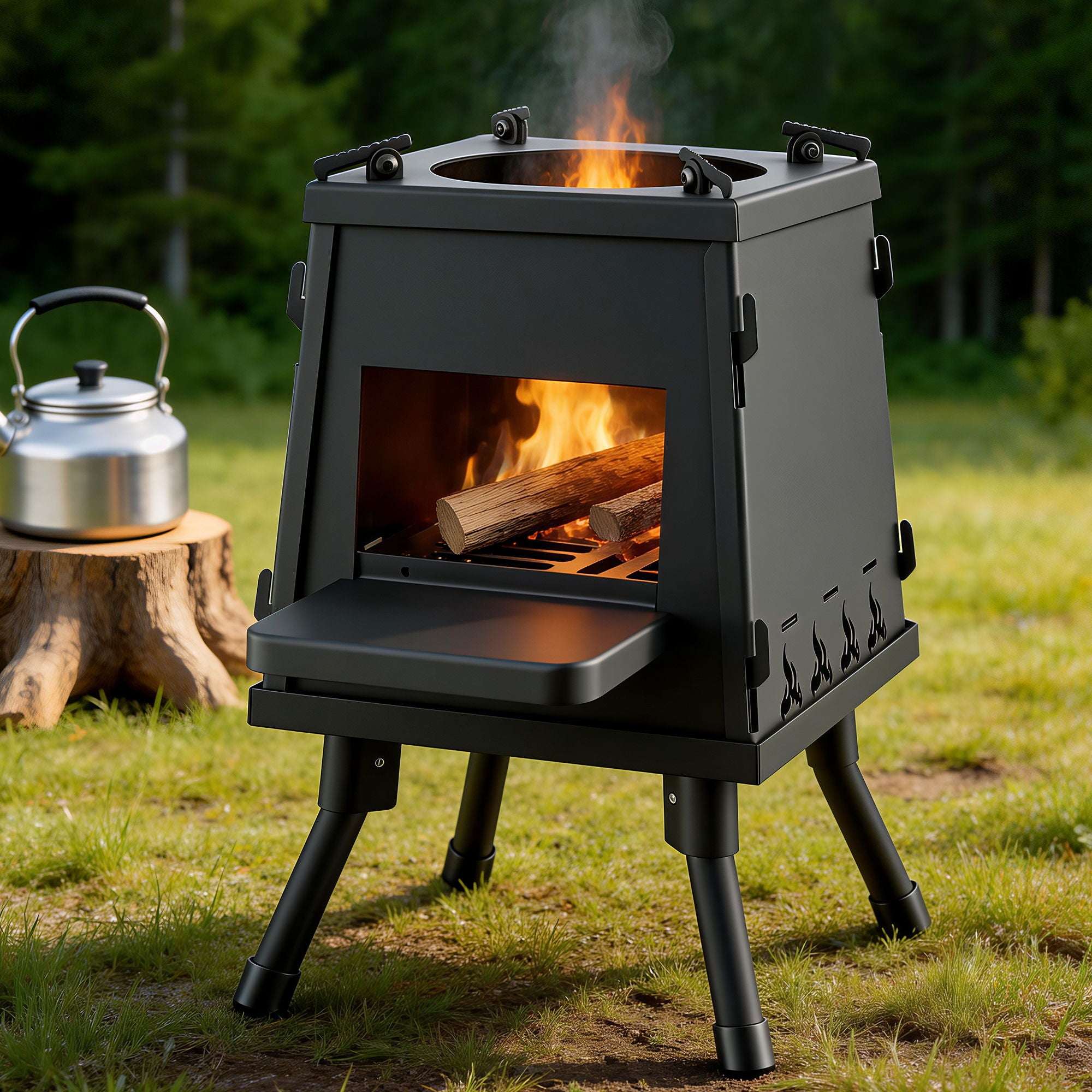 Grillz Metal Fire Pit BBQ Outdoor Camping Stove