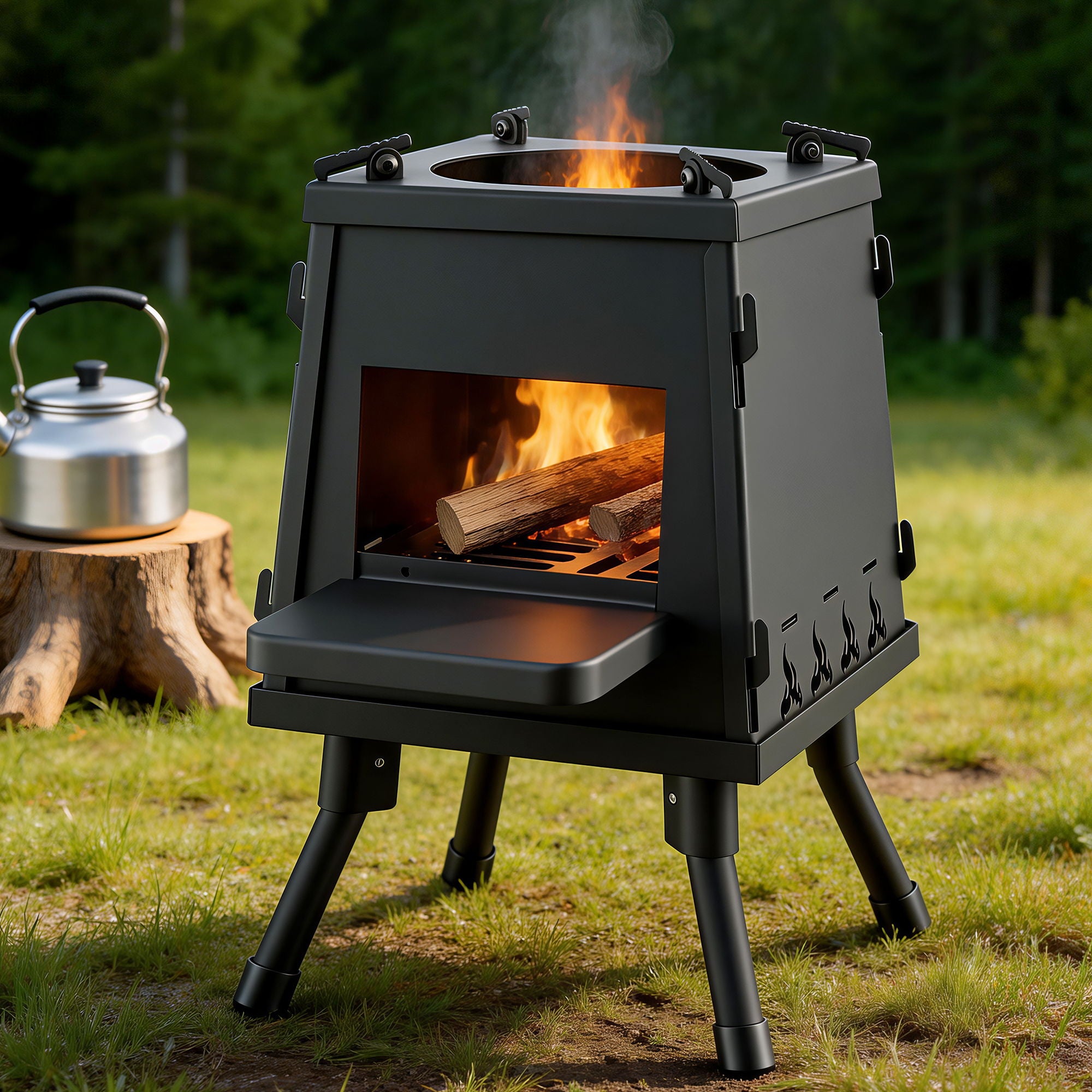 Grillz Metal Fire Pit BBQ Outdoor Camping Stove