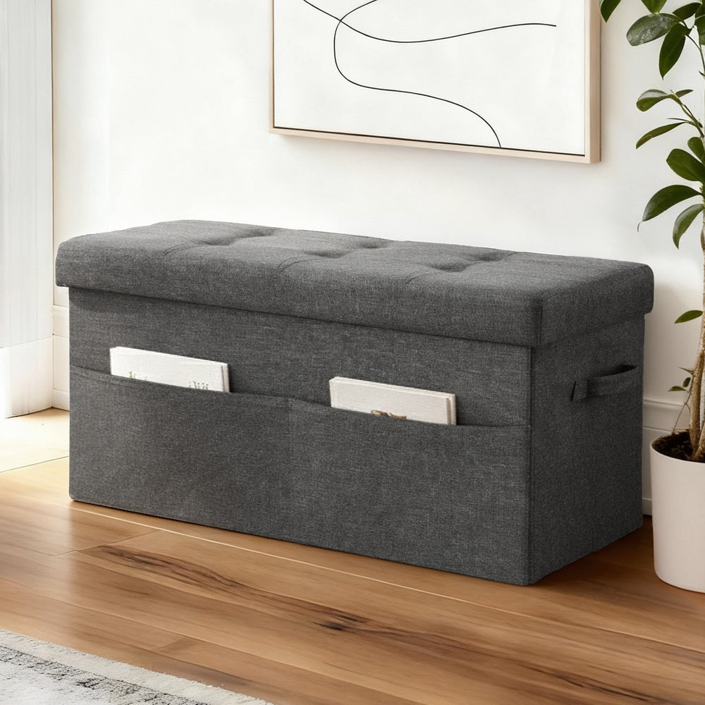 Artiss Foldable Foot Stool Storage Ottoman