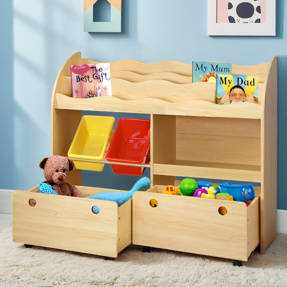 3-Tier Kids Bookshelf & Toy Box Organiser