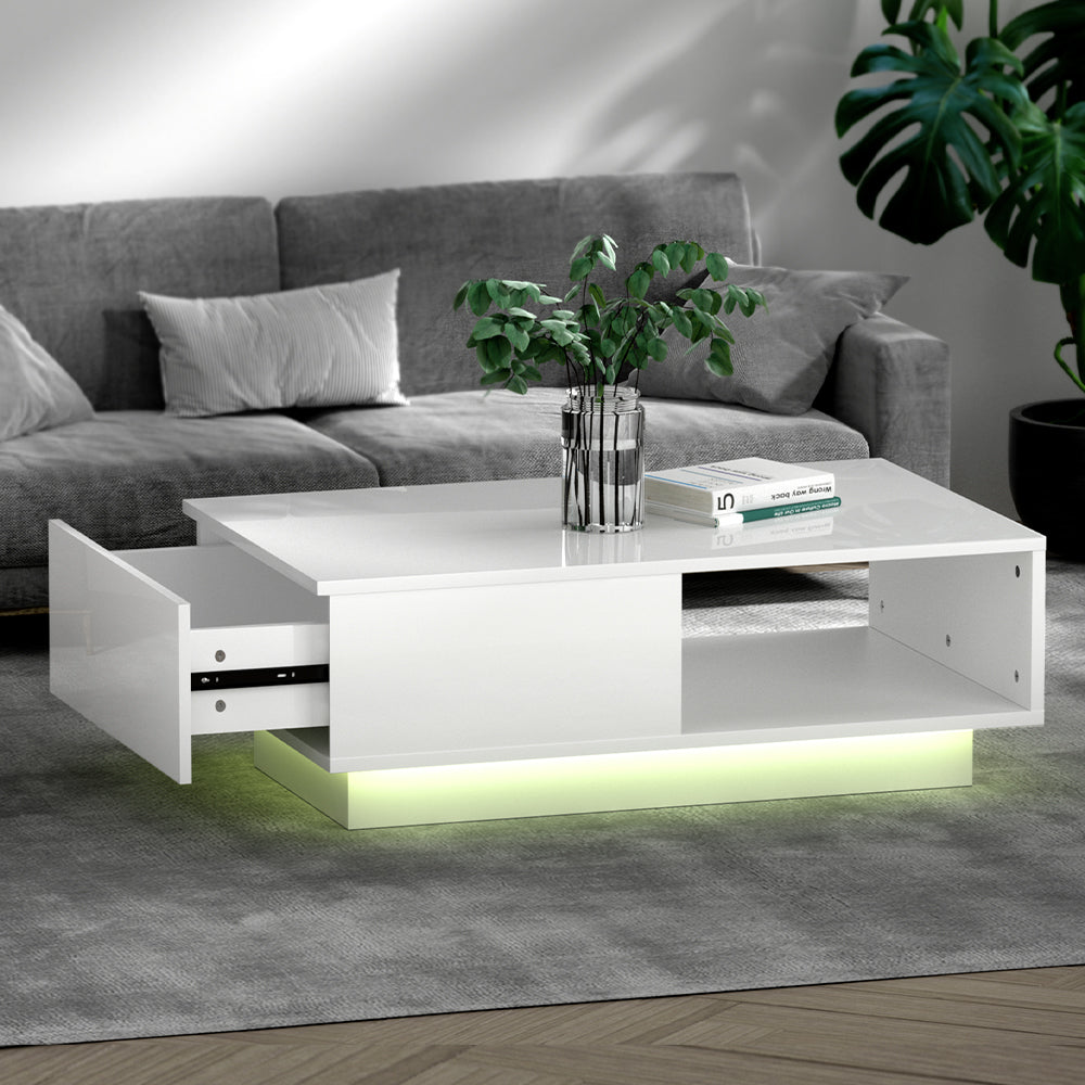 LED Coffee Table White