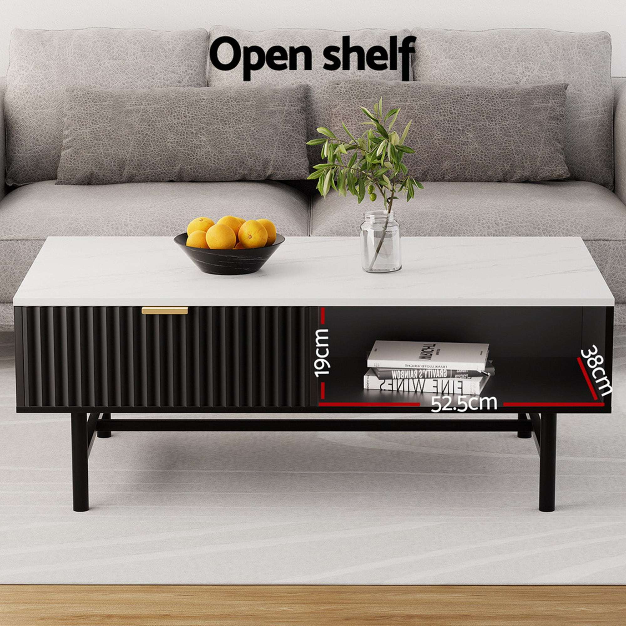 Artiss TV Unit & Coffee Table Set – Black