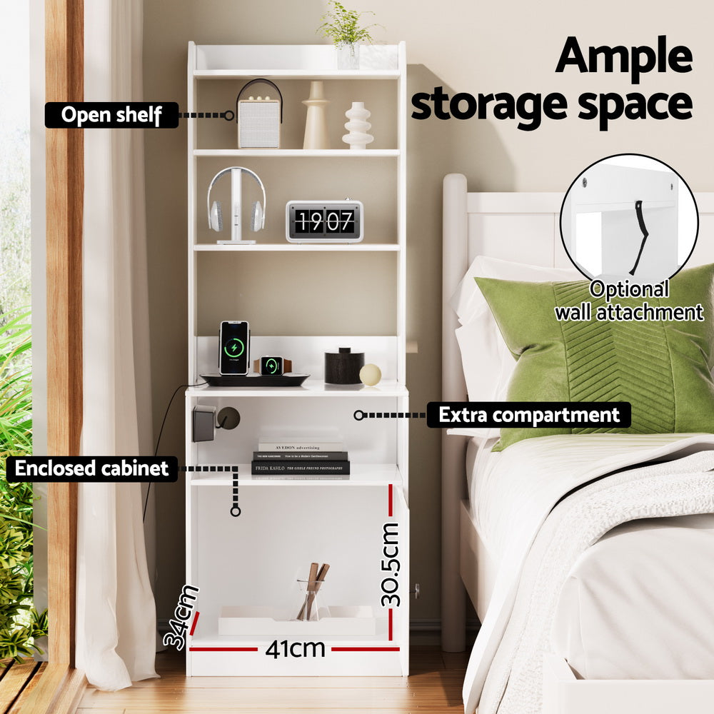 Artiss Bedside Table with Charging Station