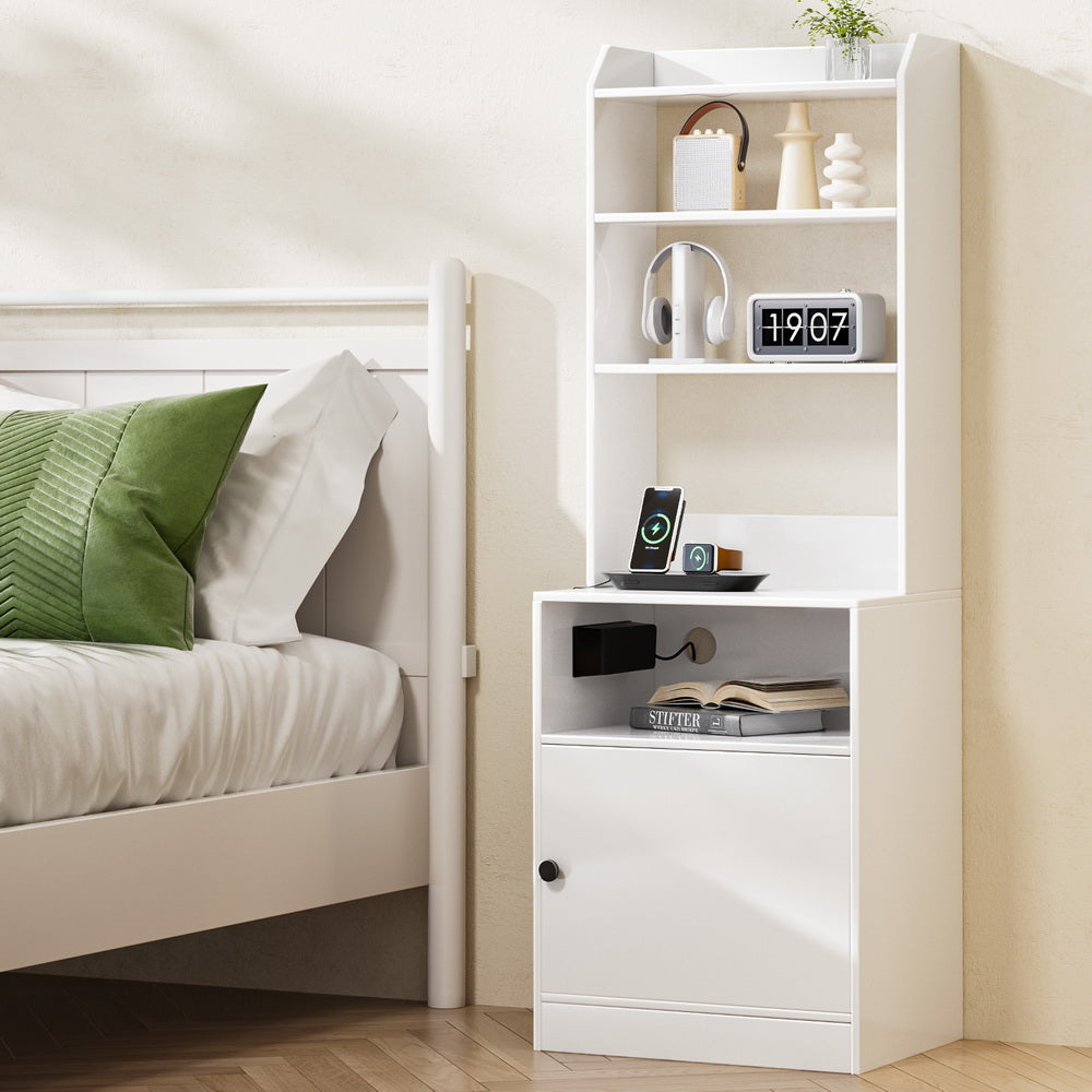 Artiss Bedside Table with Charging Station