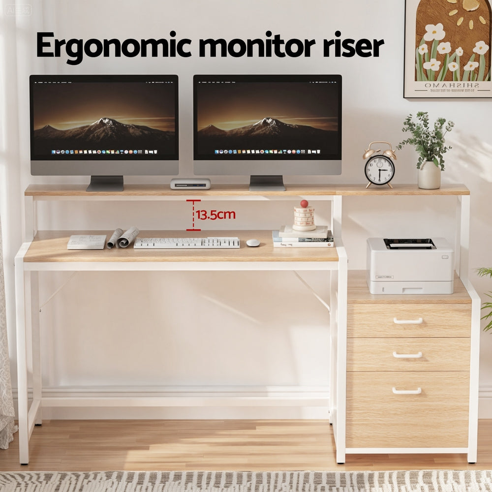 160cm Oak Computer & Study Desk – Home Office